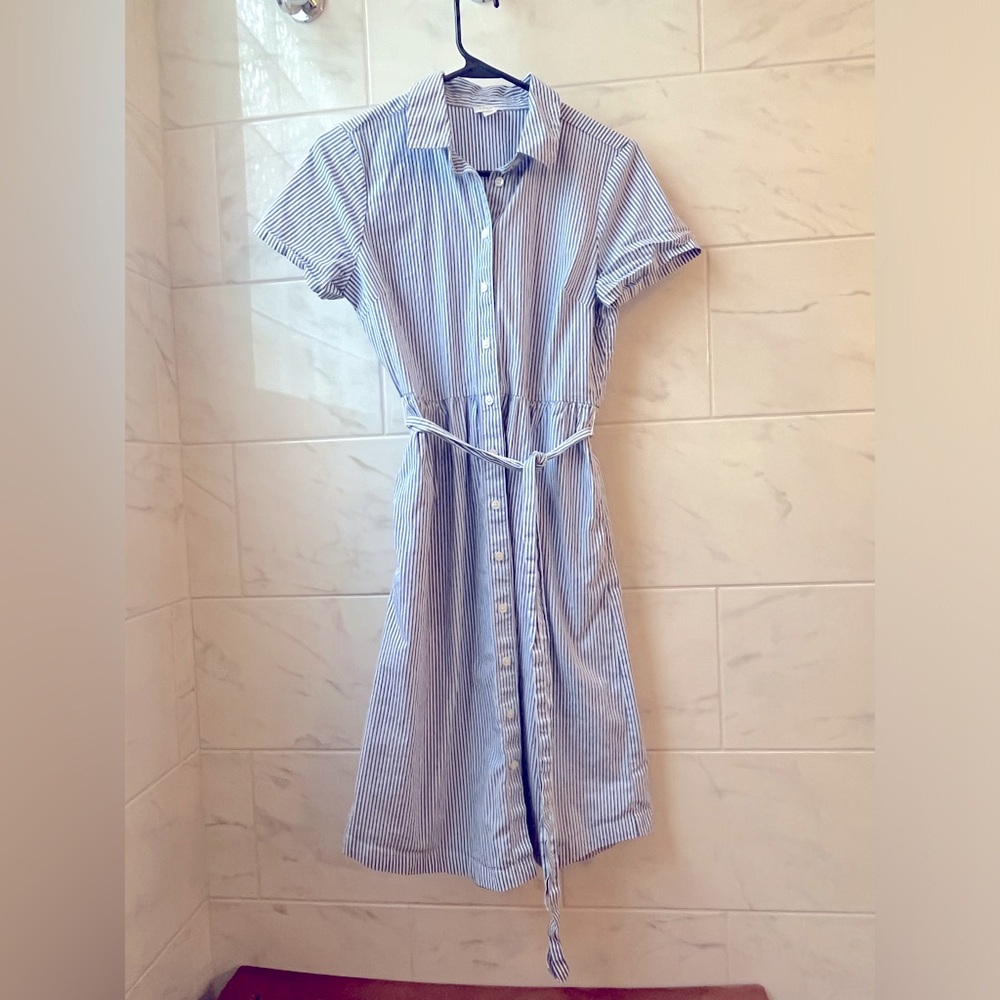 J. Crew Dress size 4 petite in blue and white stripe
